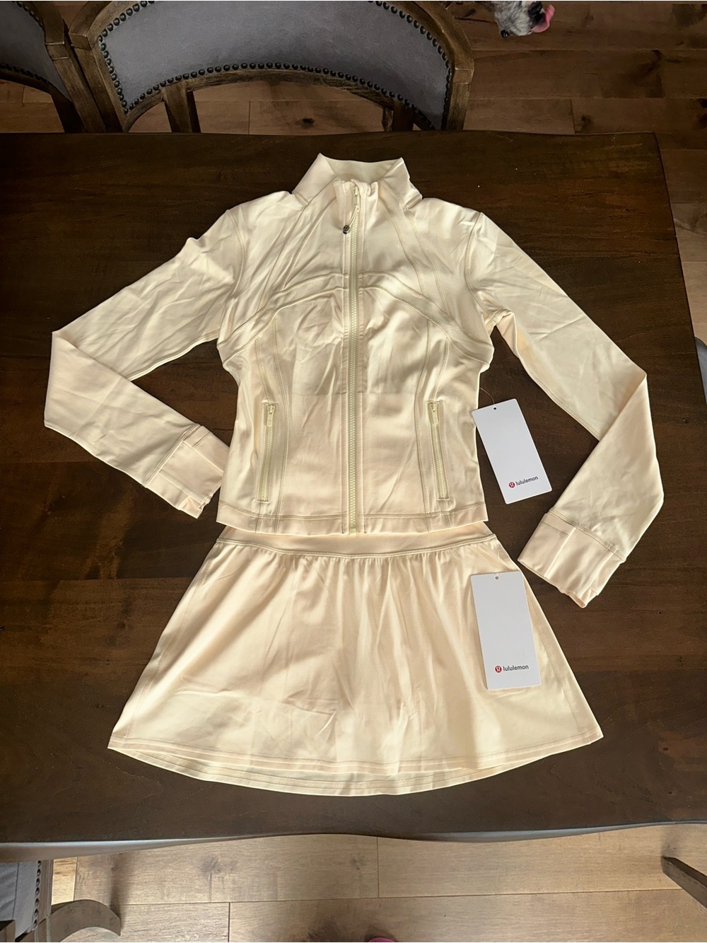 Lululemon Butter Cream Define Cropped Jacket Nulu & Align Skirt 2 PIECE SET Sz 6